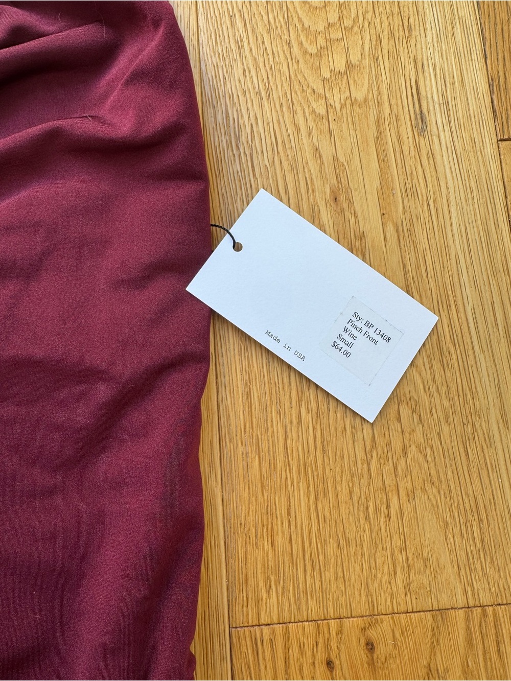 NWT Pinch Front Bullet Pointe Leotard in Wine - Picture 6 of 6